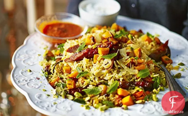 Pilaf de aur cu sfârâit merguez