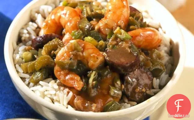 Gumbo de creveți și cârnați