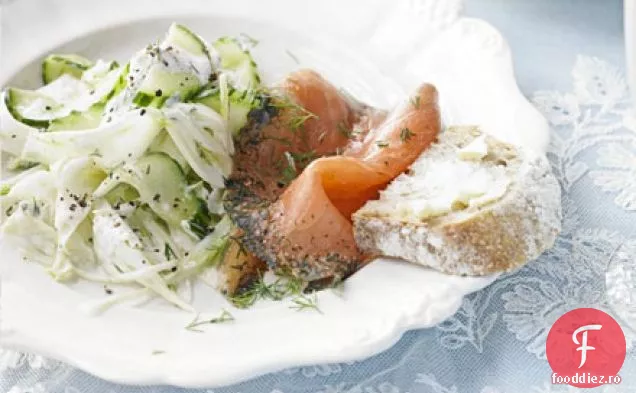 Castravete cremos cu gravadlax