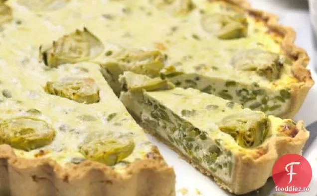 Tarta cu anghinare si fasole cu pesto de Nasturel