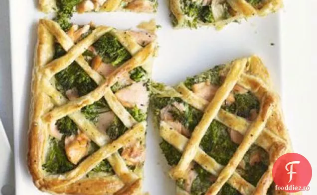 Tartă cu zăbrele de somon și broccoli