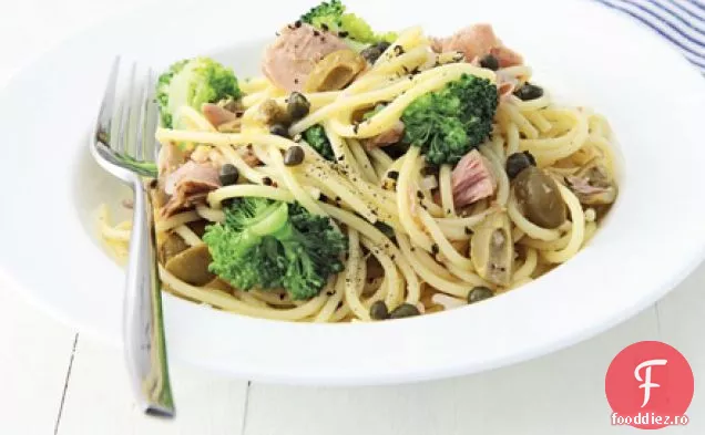 Spaghete cu lămâie cu ton și broccoli