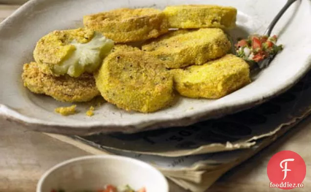 Roșii verzi prăjite cu salsa de roșii coapte