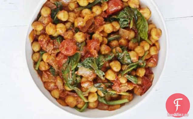 Spanac și curry de năut