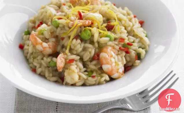 Risotto de creveți cu lămâie și mazăre
