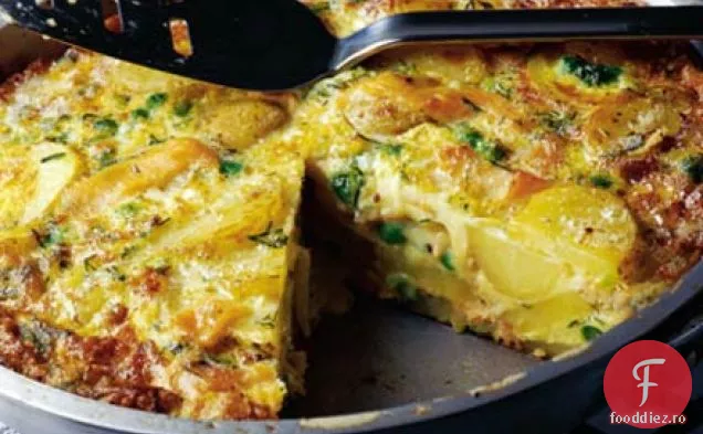 Frittata de somon afumat și mazăre