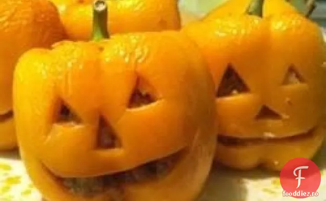 Ardei Grași Umpluți Jack-O-Lantern
