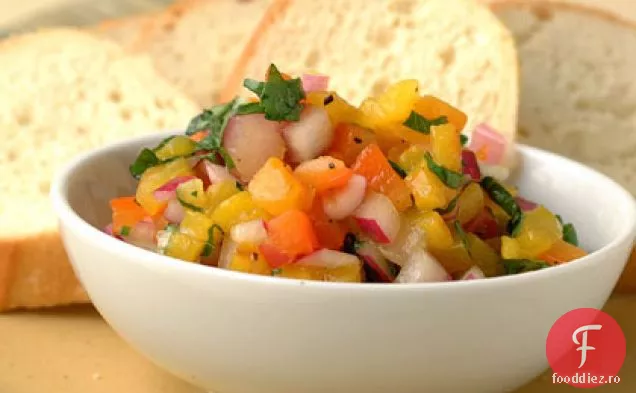 Ardei Tricolori prăjiți cu Crostini