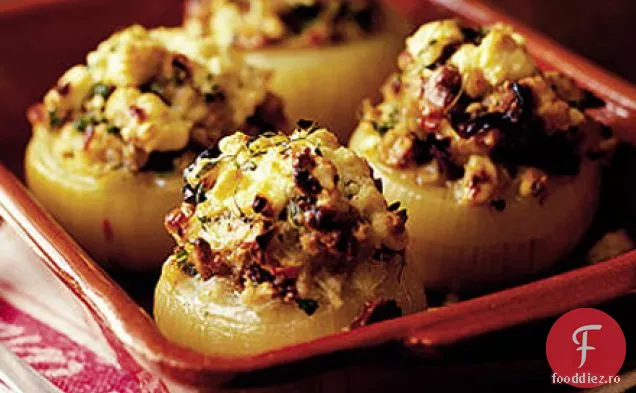 Ceapă prăjită umplută cu feta