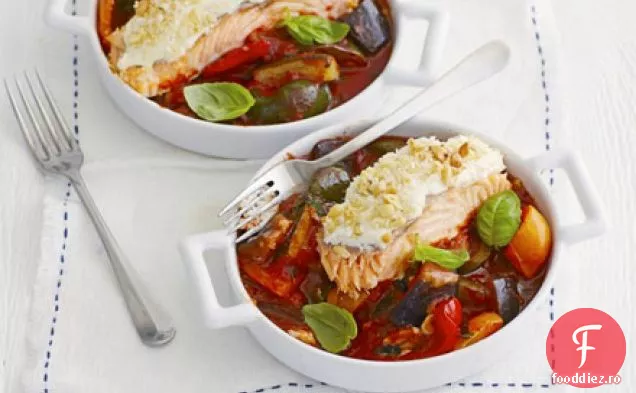 Somon cremos cu ratatouille gros