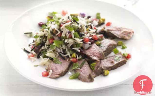 Miel la grătar cu salată de orez de iarnă