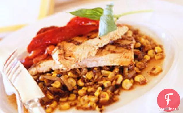 Pui La Grătar Cu Ardei Roșu Și Busuioc