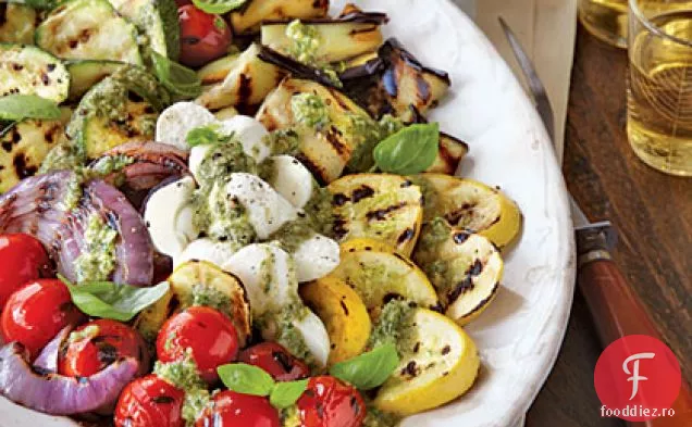 Caprese de legume la grătar cu Pesto