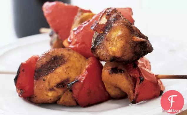 Kebab de pui curry și ardei roșu