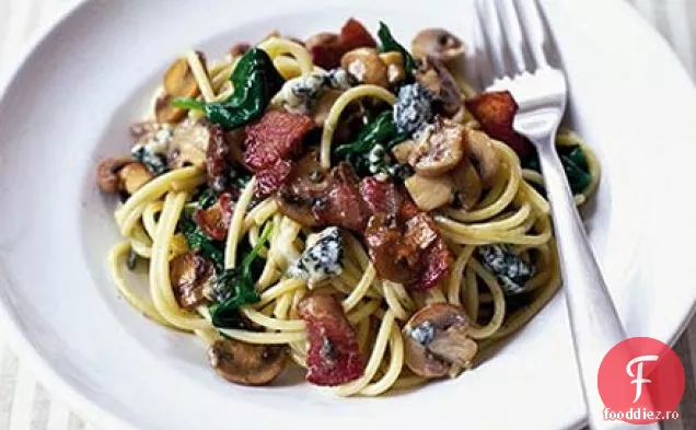 Spaghete cremoase cu ciuperci
