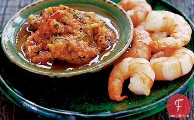 Creveți cu sos Romesco