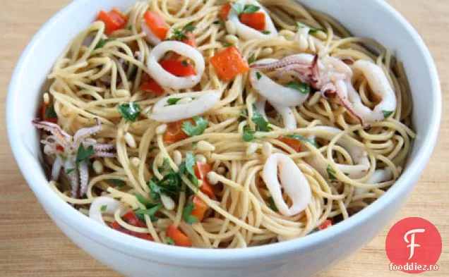 Spaghete Cu Calmar, Ardei Gras Și Lămâie