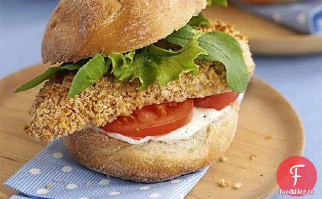 Burgeri de pui crocanți cu maioneză de lămâie