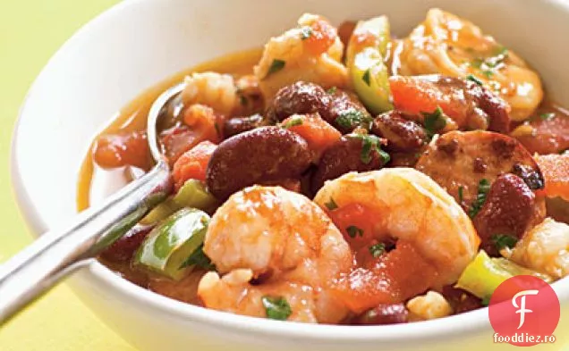 Creole creveți și cârnați tocană