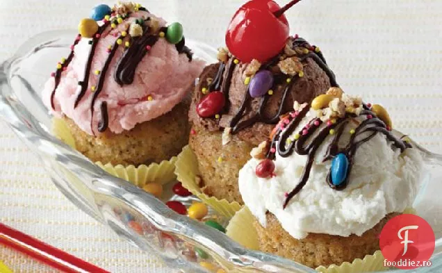 Banana Split Cupcakes