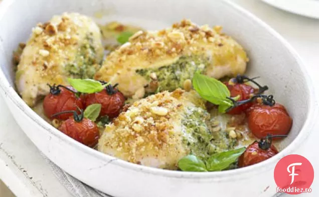 Pui pesto cremos cu roșii prăjite