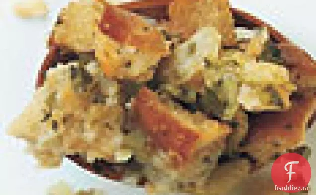 Umplutură de pâine rustică cu ardei gras și cimbru proaspăt