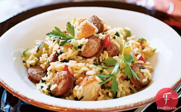 Pui și cârnați Jambalaya