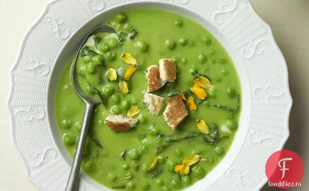 O supă de mazăre verde, fără carne
