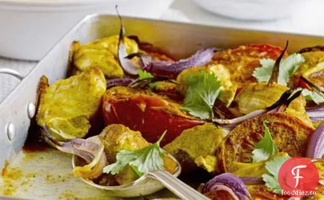Masala de pui la cuptor cu pilaf de migdale