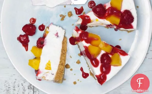 Peach Melba cheesecake