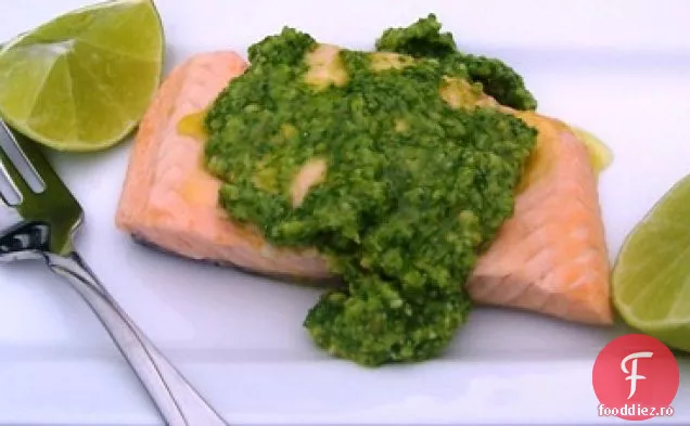 Somon pocat cu Pesto de rucola