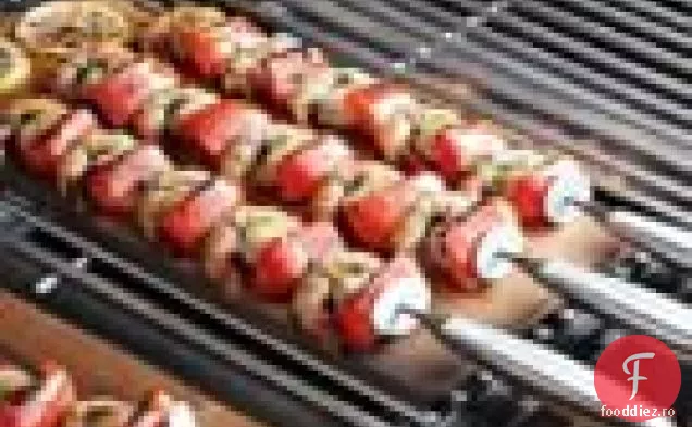 Kabobs De Creveți Și Ardei Gras