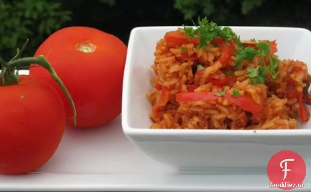 Orez cu roșii și ardei roșu (Arroz con Tomate y Pimentsimboln)
