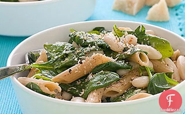 Paste din grâu integral cu fasole albă și spanac