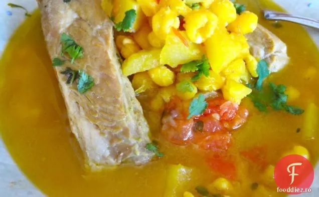 Supă de Hominy galbenă columbiană (Sopa de Maiz Pelao)