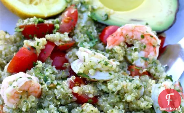 Salată de Quinoa, creveți și Chimichurri