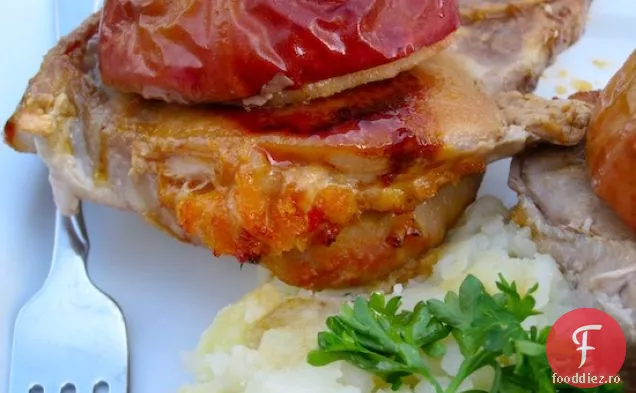 Chuletas Rellenas de Manzana (cotlet de porc umplut cu mere)