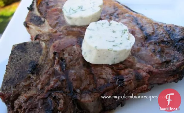 Friptură la grătar cu coriandru, Scallion și unt de chimen