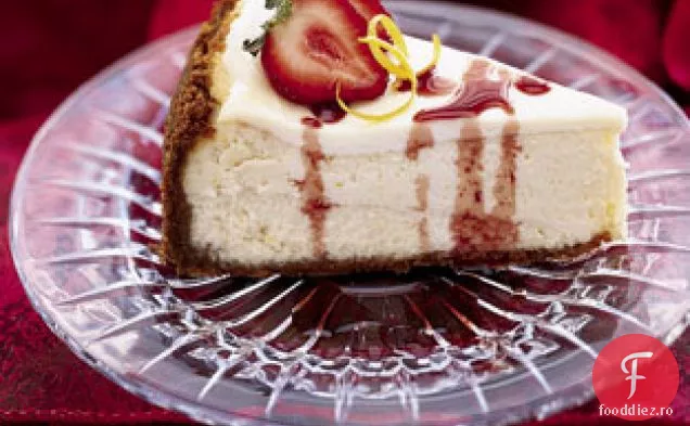Cheesecake cu lămâie cu căpșuni și glazură de Port