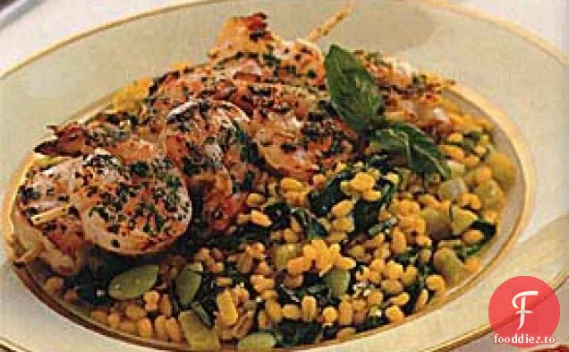 Frigarui de creveți cu usturoi portocaliu și prăjit