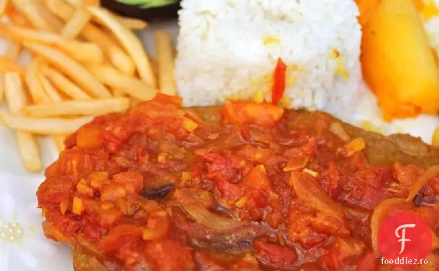 Sobrebarriga en Salsa Criolla (friptură de flanc cu sos creol columbian)