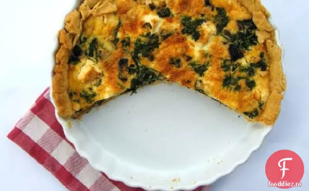 Quiche cu ciuperci, spanac și Feta
