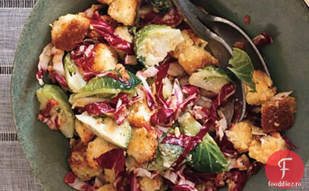 Panettone Panzanella cu Pancetta și varză de Bruxelles