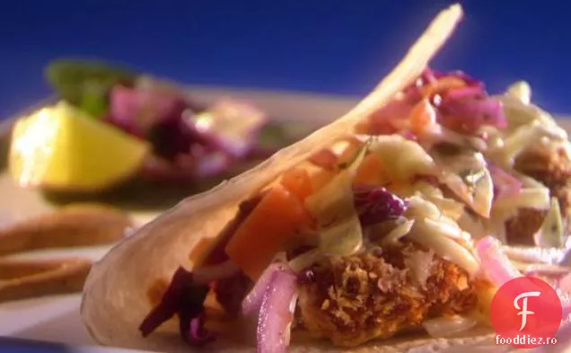 Tacos de somn cu salată de lime Cilantro și sos de cremă Chipotle