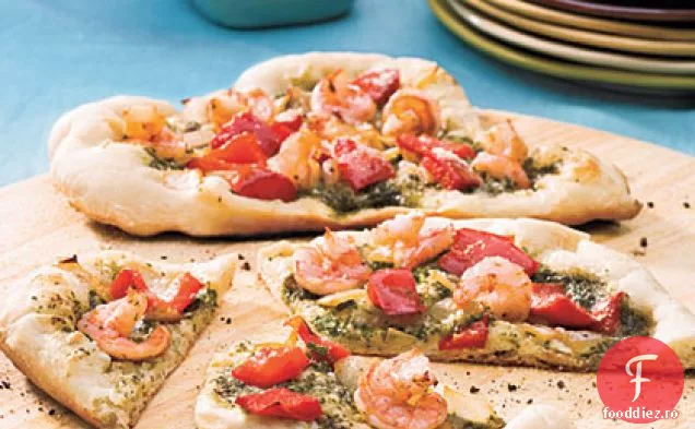 Pizza Cu Creveți-Pesto