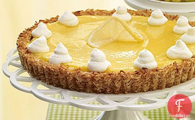 Tarta de lamaie cu crusta de nuca de cocos