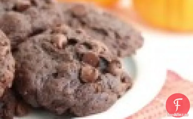 Cookie-uri de dovleac cu ciocolată dublă