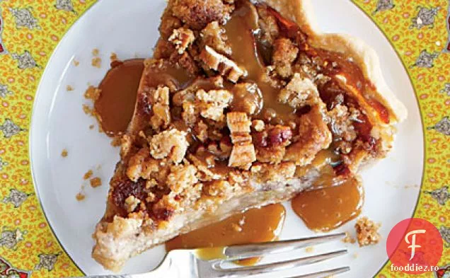 Plăcintă cu mere cu față deschisă cu Crumble de Pecan sărat