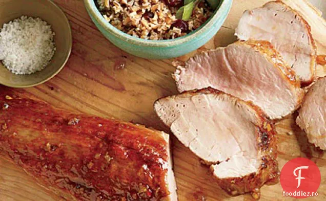 Muschiulet de porc glazurat portocaliu cu Tabbouleh de merișor cu Saut de mazăre Snap 4