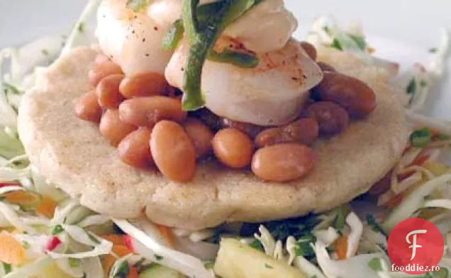 Chile Verde Sopes cu maioneză Chipotle, creveți și salată de ananas